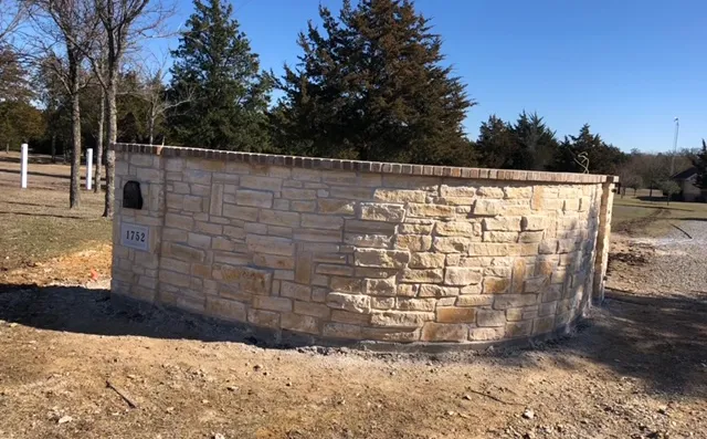 Stone Wall installed by Banks Construction